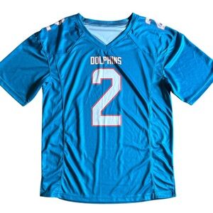 MIAMI DOLPHINS #2 FOOTBALL JERSEY IN HONOR OF BRADLEY CHUBB SZ LARGE TEAL ORANGE